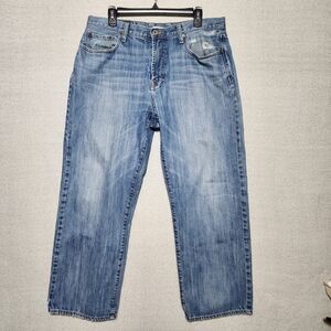 Lucky Brand Straight 36 X 27 Men's Blue Denim Jeans See Pictures